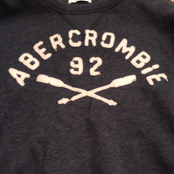 Abercrombie & Fitch 92 Row Sweatshirt. Heather Navy. M Raised Lettering/Paddles. - Picture 4 of 6